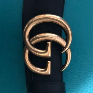Gucci Black Belt with Gold Buckle